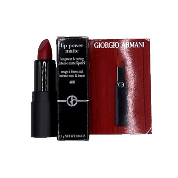 Giorgio Armani Lip Power Matte Longwear Intense Red Lipstick 400 Maestro 206 NEW - Picture 7 of 7